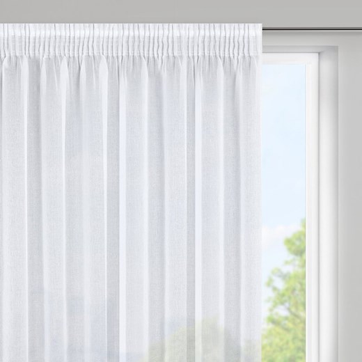 FIRANA GOTOWA ELPIDIA NA TAŚMIE 350 X 150 CM BIAŁY ze sklepu lenaodniemowlakadoszkolniaka.pl w kategorii Firany - zdjęcie 187461423