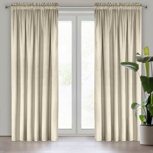 ZASŁONA GOTOWA MELANIE NA TAŚMIE 140 X 270 CM KREMOWY ze sklepu lenaodniemowlakadoszkolniaka.pl w kategorii Zasłony - zdjęcie 187462250