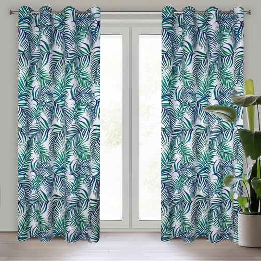 ZASŁONA GOTOWA D91 PALMS 02 140 X 250 CM BIAŁY ze sklepu lenaodniemowlakadoszkolniaka.pl w kategorii Zasłony - zdjęcie 187463031