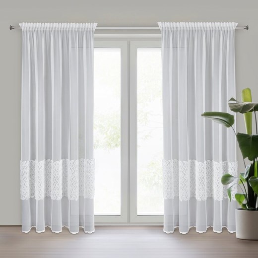 FIRANA GOTOWA LORIS NA TAŚMIE 140 X 270 CM BIAŁY ze sklepu lenaodniemowlakadoszkolniaka.pl w kategorii Firany - zdjęcie 187464101