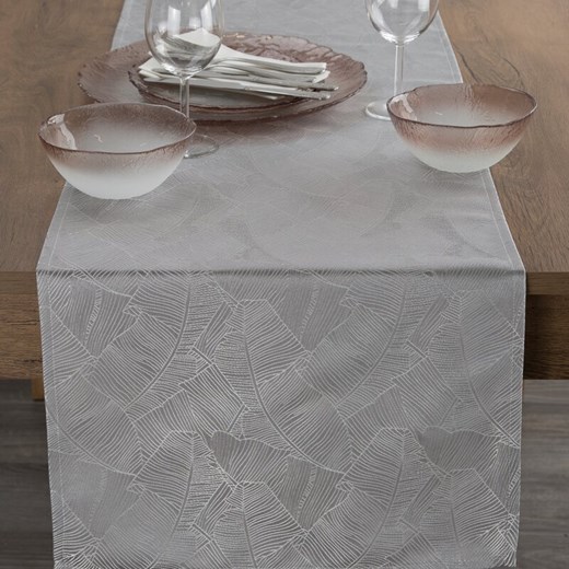 OBRUS ISLA 40 X 140 CM SREBRNY ze sklepu lenaodniemowlakadoszkolniaka.pl w kategorii Obrusy i bieżniki - zdjęcie 187464543