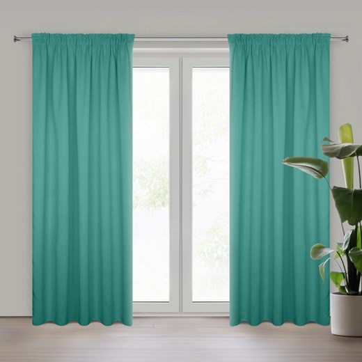 ZASŁONA GOTOWA D91 PARISA NA TAŚMIE 140 X 270 CM TURKUSOWY ze sklepu lenaodniemowlakadoszkolniaka.pl w kategorii Zasłony - zdjęcie 187466383