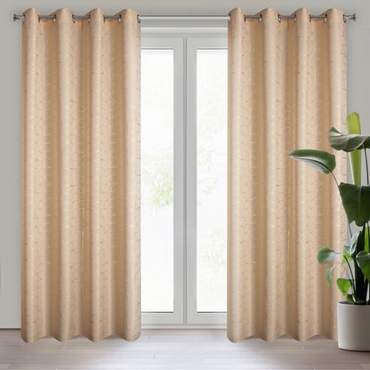 ZASŁONA GOTOWA EVI 140 X 250 CM BEŻOWY ze sklepu lenaodniemowlakadoszkolniaka.pl w kategorii Zasłony - zdjęcie 187467454