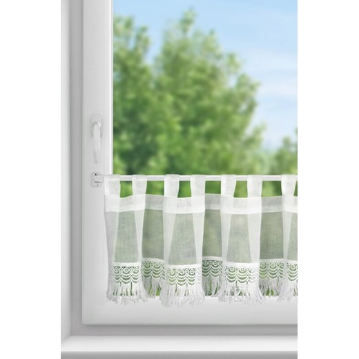 FIRANA GOTOWA ROXANA NA SZELKACH 150 X 30 CM BIAŁY ze sklepu lenaodniemowlakadoszkolniaka.pl w kategorii Firany - zdjęcie 187468583