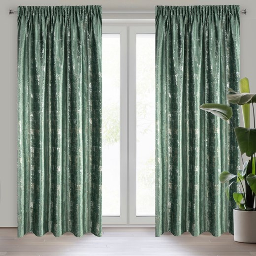 ZASŁONA GOTOWA VILMA NA TAŚMIE 140 X 270 CM CIEMNOZIELONY ze sklepu lenaodniemowlakadoszkolniaka.pl w kategorii Zasłony - zdjęcie 187469061