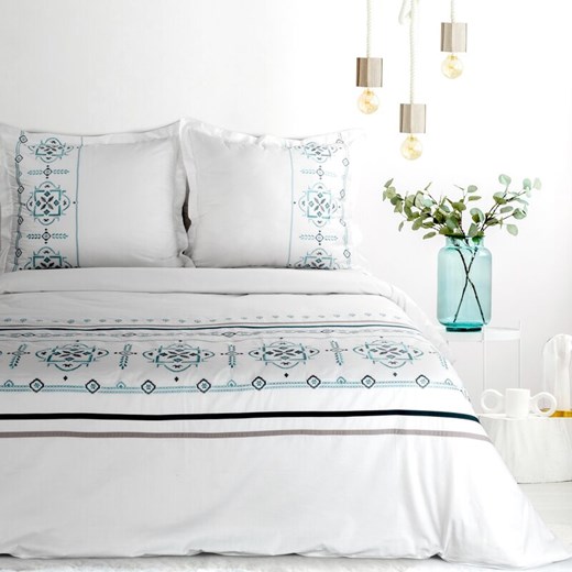 KOMPLET POŚCIELI SATYNOWEJ HAFT 220 X 200 CM BIAŁY ze sklepu lenaodniemowlakadoszkolniaka.pl w kategorii Pościele - zdjęcie 187469383