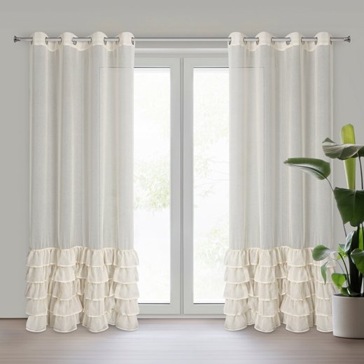 FIRANA GOTOWA CARLI 140 X 250 CM BEŻOWY ze sklepu lenaodniemowlakadoszkolniaka.pl w kategorii Firany - zdjęcie 187470042