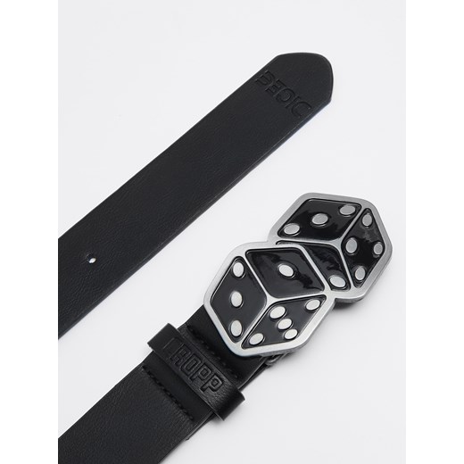 Cropp - Pasek z klamrą w kształcie kostek do gry - czarny Cropp L/XL Cropp