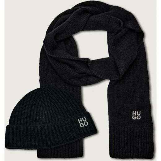 HUGO Wełniany szal + czapka Sarmi_Set ze sklepu Gomez Fashion Store w kategorii Szaliki i chusty damskie - zdjęcie 187471120