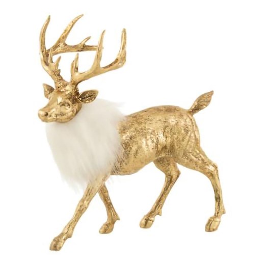 J Line Figurka dekoracyjna &quot;Reindeer&quot; w kolorze złoto-białym - 21 x 22,5 x 10 cm ze sklepu Limango Polska w kategorii Dekoracje - zdjęcie 187471780