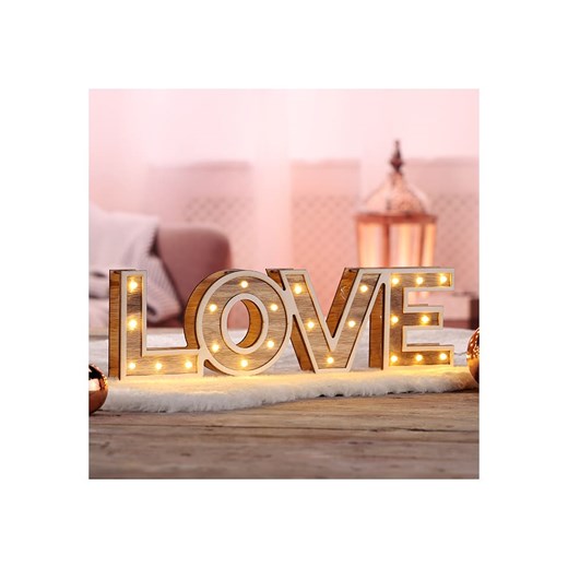 Profiline Dekoracyjna lampa LED &quot;Love&quot; w kolorze ciepłej bieli - 38 x 11 x 3 cm ze sklepu Limango Polska w kategorii Oświetlenie - zdjęcie 187471800