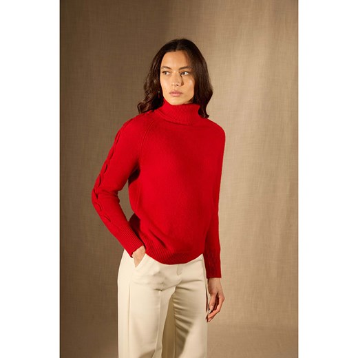 Perfect Cashmere Kaszmirowy golf &quot;Albany&quot; w kolorze czerwonym ze sklepu Limango Polska w kategorii Swetry damskie - zdjęcie 187471933