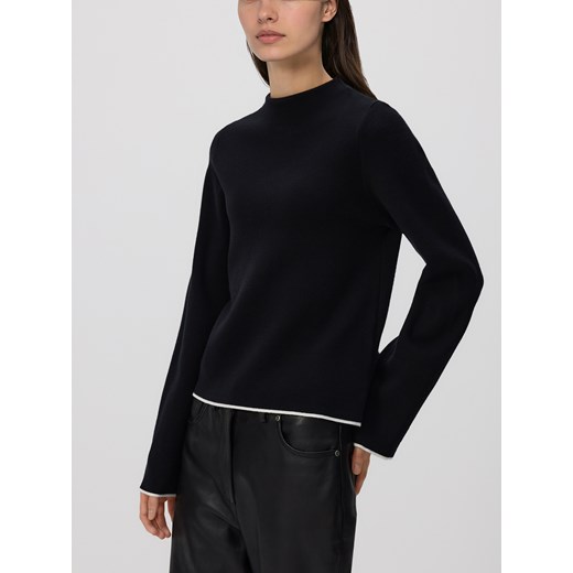 Reserved - Sweter z kontrastową lamówką - czarny ze sklepu Reserved w kategorii Swetry damskie - zdjęcie 187472614