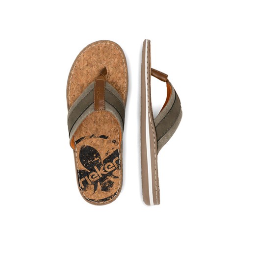 Japonki Rieker 21095-54 Zielony ze sklepu eobuwie.pl w kategorii Klapki męskie - zdjęcie 187473330