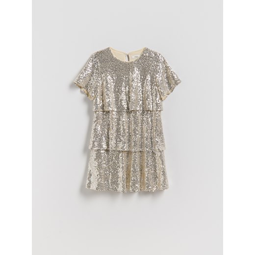 Reserved - Cekinowa sukienka - złoty Reserved 164 (13 lat) Reserved