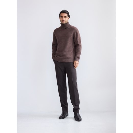 Reserved - Sweter z wełną z jaka - brązowy ze sklepu Reserved w kategorii Swetry męskie - zdjęcie 187474050