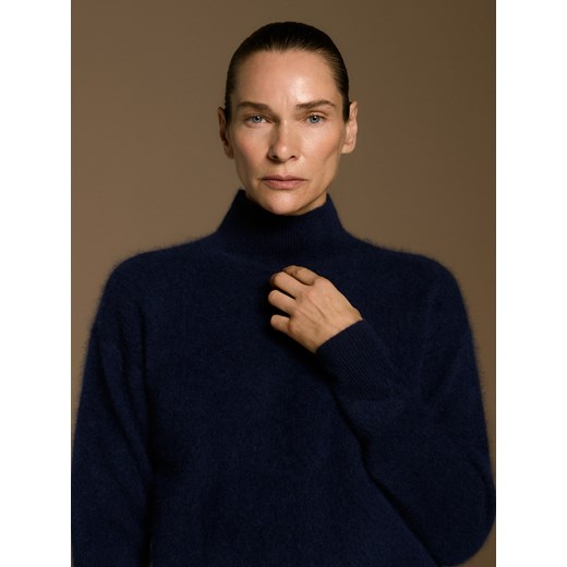 Reserved - Wełniany golf z dodatkiem kaszmiru - granatowy ze sklepu Reserved w kategorii Swetry damskie - zdjęcie 187474253