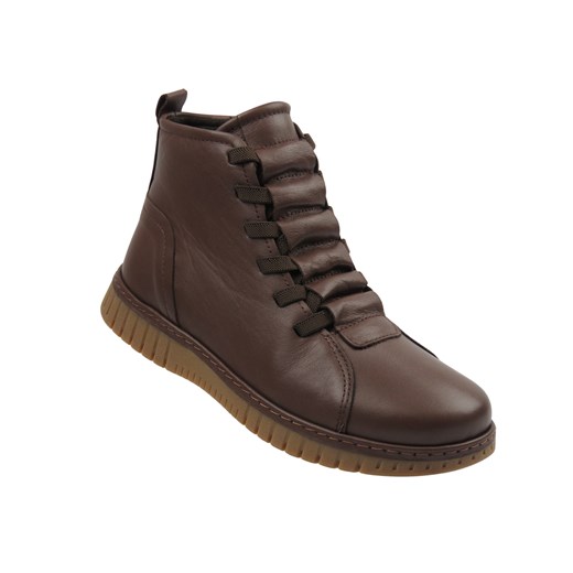 Botki damskie skórzane brązowe Nika Komfort 0363-23662 ze sklepu ulubioneobuwie w kategorii Botki - zdjęcie 187474303