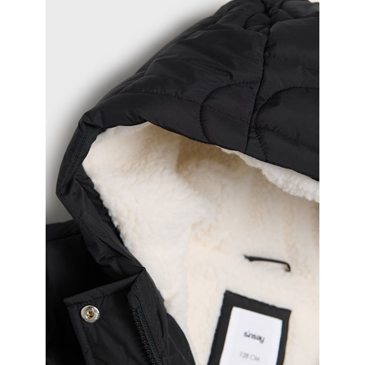 Sinsay - Kurtka ocieplana z kapturem - różowy Sinsay 110 (4-5 l) Sinsay