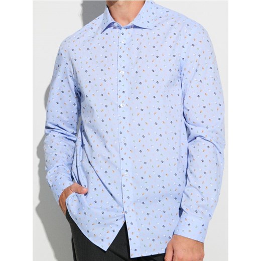 Sinsay - Koszula ze wzorem świątecznym - błękitny ze sklepu Sinsay w kategorii Koszule męskie - zdjęcie 187474874