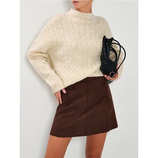 Sinsay - Sweter damski z warkoczowym splotem - kremowy ze sklepu Sinsay w kategorii Swetry damskie - zdjęcie 187474960