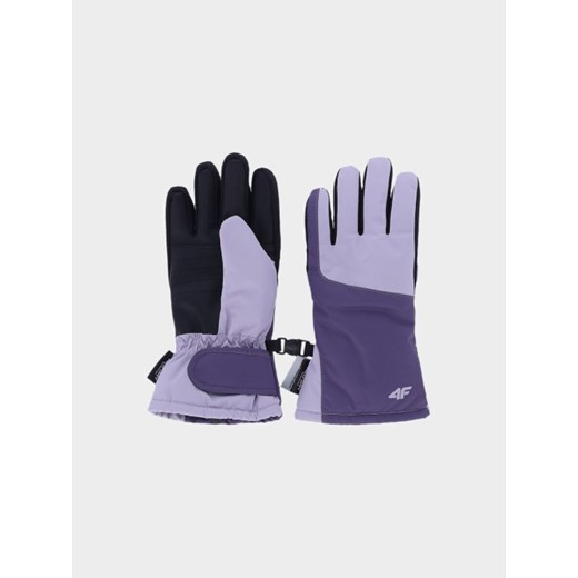 Dziecięce rękawiczki narciarskie 4F 4FJWAW25AFGLU189 - fioletowe ze sklepu Sportstylestory.com w kategorii Rękawiczki dziecięce - zdjęcie 187475370