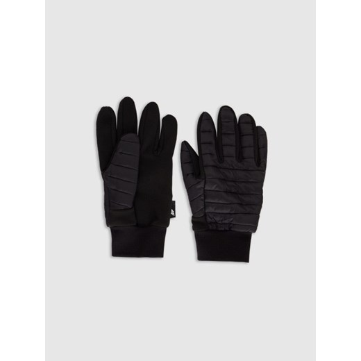 Rękawiczki Touch Screen uniseks 4F 4FWAW25AGLOU101 - czarne ze sklepu Sportstylestory.com w kategorii Rękawiczki damskie - zdjęcie 187475411