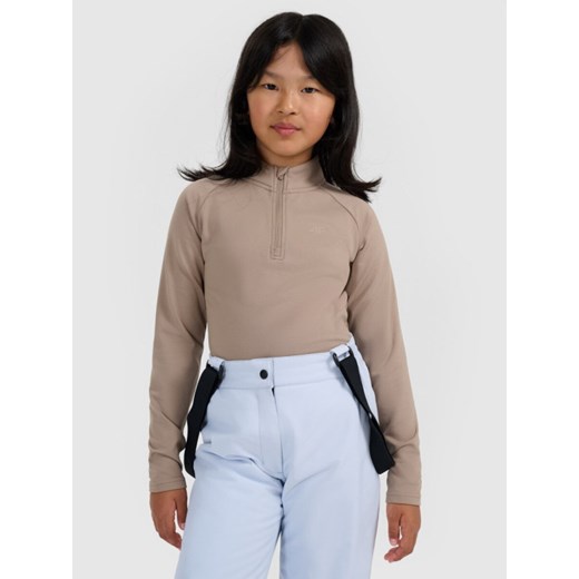 Dziecięca bielizna termiczna ocieplana (góra) 4F 4FJRAW25UBRUU115 - beżowa ze sklepu Sportstylestory.com w kategorii Bielizna termoaktywna - zdjęcie 187475470