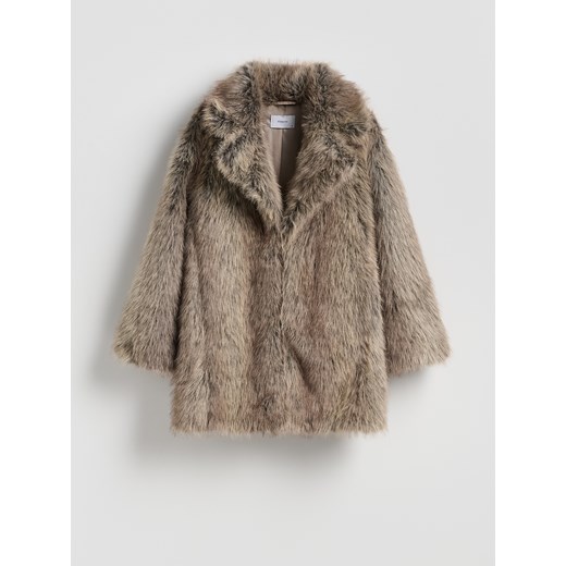 Reserved - Sztuczne futro - beżowy ze sklepu Reserved w kategorii Futra damskie - zdjęcie 187476430