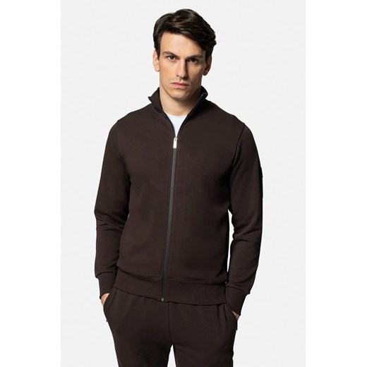 BLUZA DUATO ROZPINANY BRĄZOWA Z BAWEŁNY ze sklepu Recman w kategorii Bluzy męskie - zdjęcie 187478250