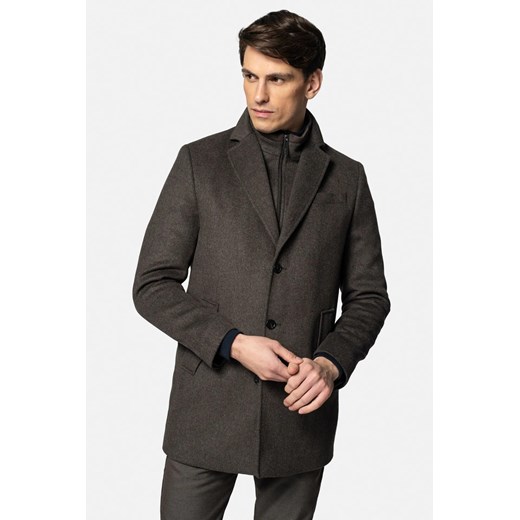 PŁASZCZ VINCO BRĄZOWY 0001 ze sklepu Recman w kategorii Płaszcze męskie - zdjęcie 187478253