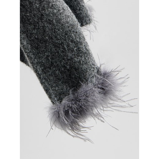 Reserved - Sweter z ozdobnym detalem - szary Reserved M Reserved