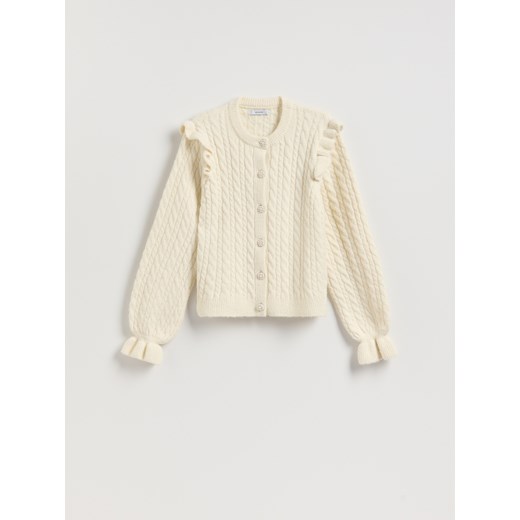 Reserved - Kardigan z dekoracyjnymi guzikami - kremowy ze sklepu Reserved w kategorii Swetry damskie - zdjęcie 187478880