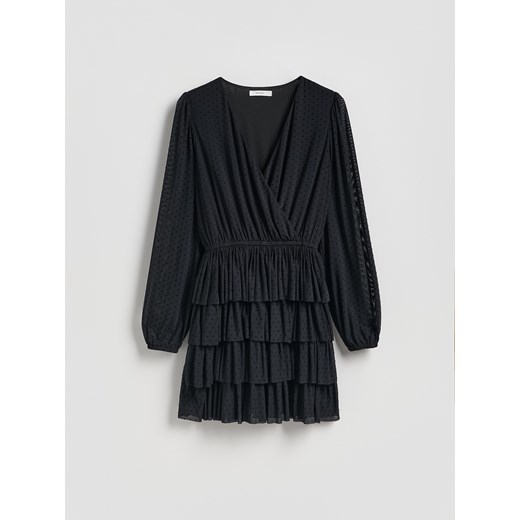 Reserved - Sukienka mini w groszki - czarny ze sklepu Reserved w kategorii Sukienki - zdjęcie 187478894