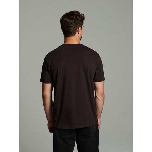 Sinsay - Bawełniana koszulka z nadrukiem - brązowy Sinsay 3XL Sinsay