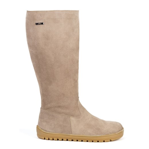 Buty damskie barefoot skórzane kozaki Olivier Hazel beżowe welur ze sklepu butyolivier w kategorii Botki - zdjęcie 187479414