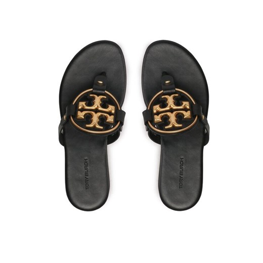 Japonki Tory Burch Metal Miller 136593 Czarny ze sklepu eobuwie.pl w kategorii Klapki damskie - zdjęcie 187480100