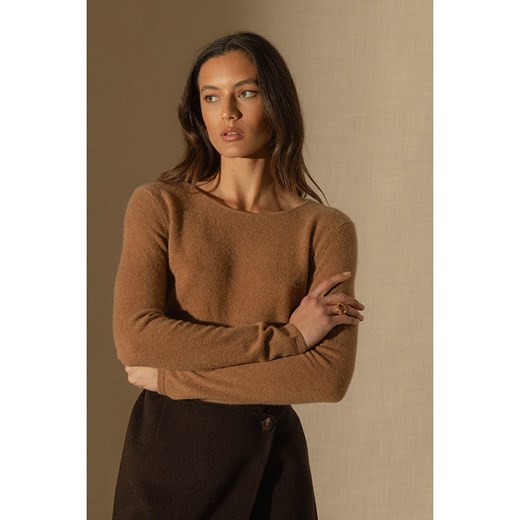 Perfect Cashmere Kaszmirowy sweter &quot;Oprah&quot; w kolorze karmelowym ze sklepu Limango Polska w kategorii Swetry damskie - zdjęcie 187481080