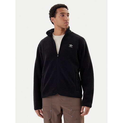 adidas Polar Trefoil Essentials Teddy JV7676 Czarny Loose Fit ze sklepu MODIVO w kategorii Bluzy męskie - zdjęcie 187481240