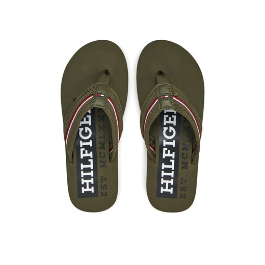 Tommy Hilfiger Japonki Corporate Hilfiger Beach FM0FM05436 Czerwony ze sklepu MODIVO w kategorii Klapki męskie - zdjęcie 187481243