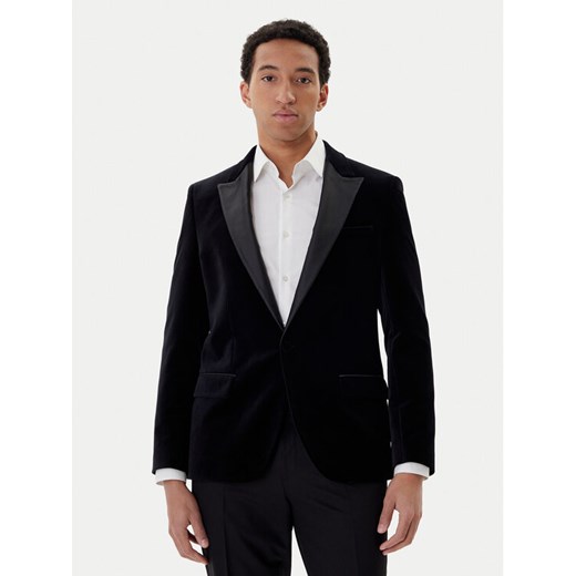 HUGO Marynarka Henry254E1X 50549032 Czarny Slim Fit ze sklepu MODIVO w kategorii Marynarki męskie - zdjęcie 187481273