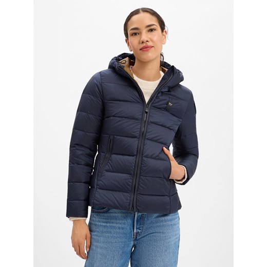 Blauer Damska kurtka puchowa Kobiety Sztuczne włókno kitt jednolity ze sklepu vangraaf w kategorii Kurtki damskie - zdjęcie 187482060