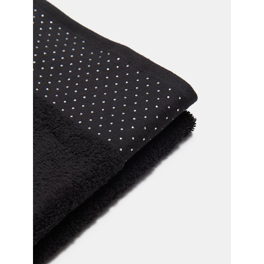 Sinsay - Ręcznik z cyrkoniami - czarny Sinsay One Size Sinsay