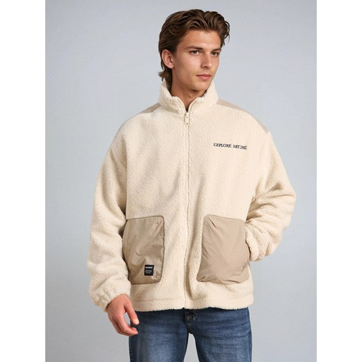 Sinsay - Bluza crewneck - beżowy Sinsay M Sinsay