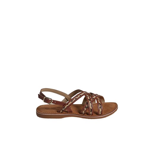 vertbaudet Skórzane sandały &quot;Croise&quot; w kolorze brązowym ze sklepu Limango Polska w kategorii Sandały dziecięce - zdjęcie 187482583