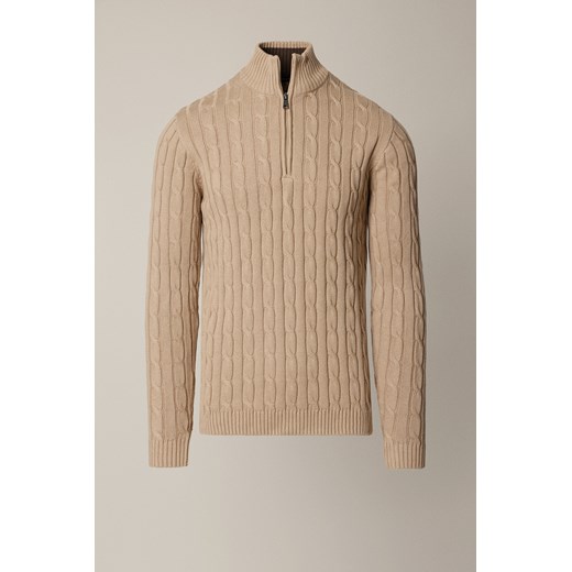 Sweter Beżowy Bawełniany Cutter ze sklepu Lancerto S.A. w kategorii Swetry męskie - zdjęcie 187482714