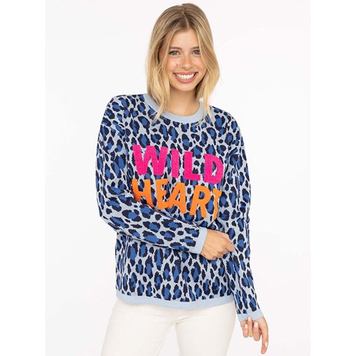 Zwillingsherz Sweter &quot;Wild Heart&quot; w kolorze niebieskim ze sklepu Limango Polska w kategorii Swetry damskie - zdjęcie 187483453