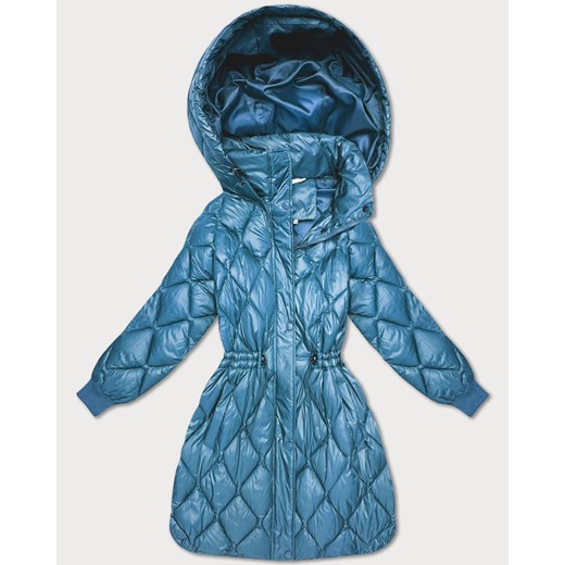 Obszerna zimowa kurtka damska oversize Minority niebieska (M2-6518-30) ze sklepu goodlookin.pl w kategorii Kurtki damskie - zdjęcie 187483571
