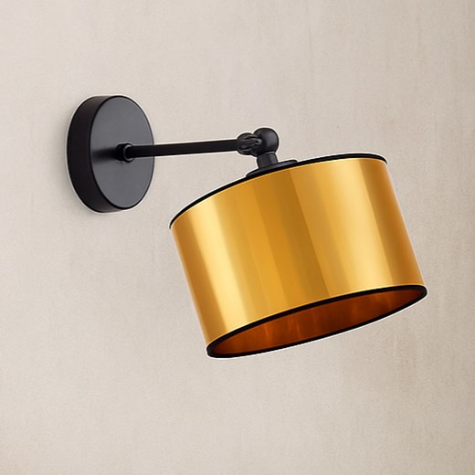 Złoty kinkiet ścienny do salonu w stylu glamour TETE MIRROR ze sklepu Lysne w kategorii Lampy ścienne - zdjęcie 187484033