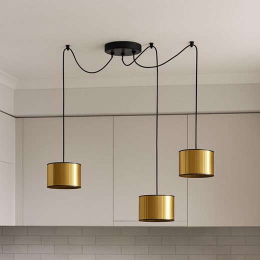 Designerska lampa wisząca do salonu WAIKIKI W3 MIRROR 3 punktowa lampa pająk z regulacją ze sklepu Lysne w kategorii Lampy wiszące - zdjęcie 187484043